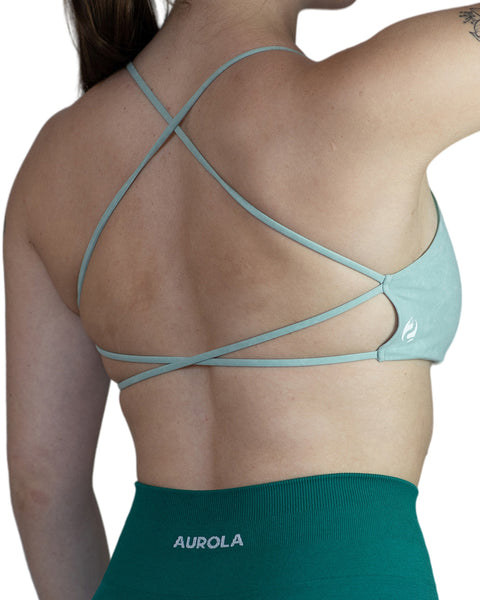 AUROLA Earth Workout Sports Bras Women Athletic Removable Padded Backless  Strappy Criss Cross Light Support Gym Fitness Yoga Crop Bra at   Women's Clothing store