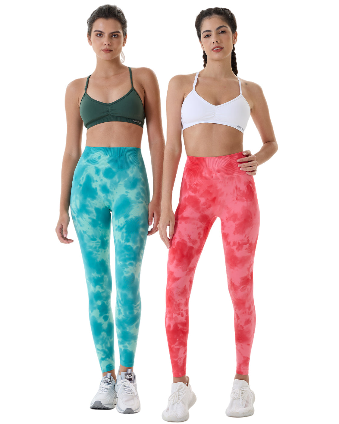 OVESPORT 3 Pack Tie Dye Seamless High Waisted Palestine