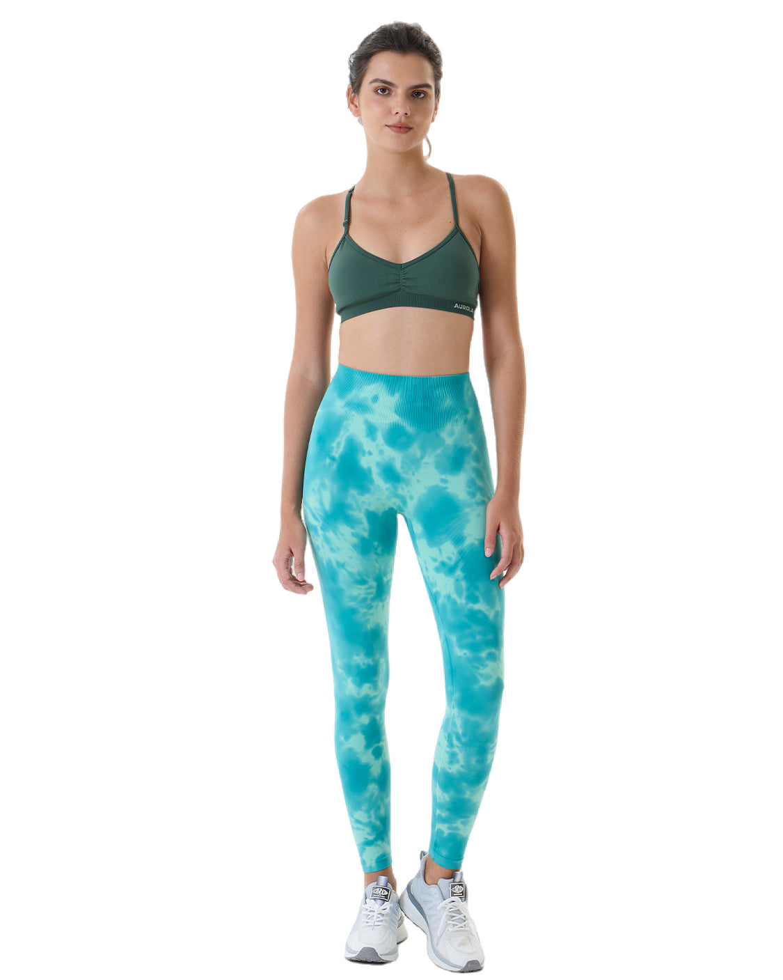 Spalding Womens tie dye turquoise black and white cropped yoga pants Size  Small